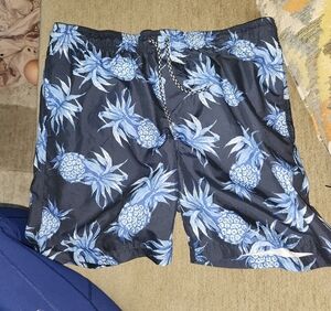 OP Black and Blue Pineapple Swim Shorts